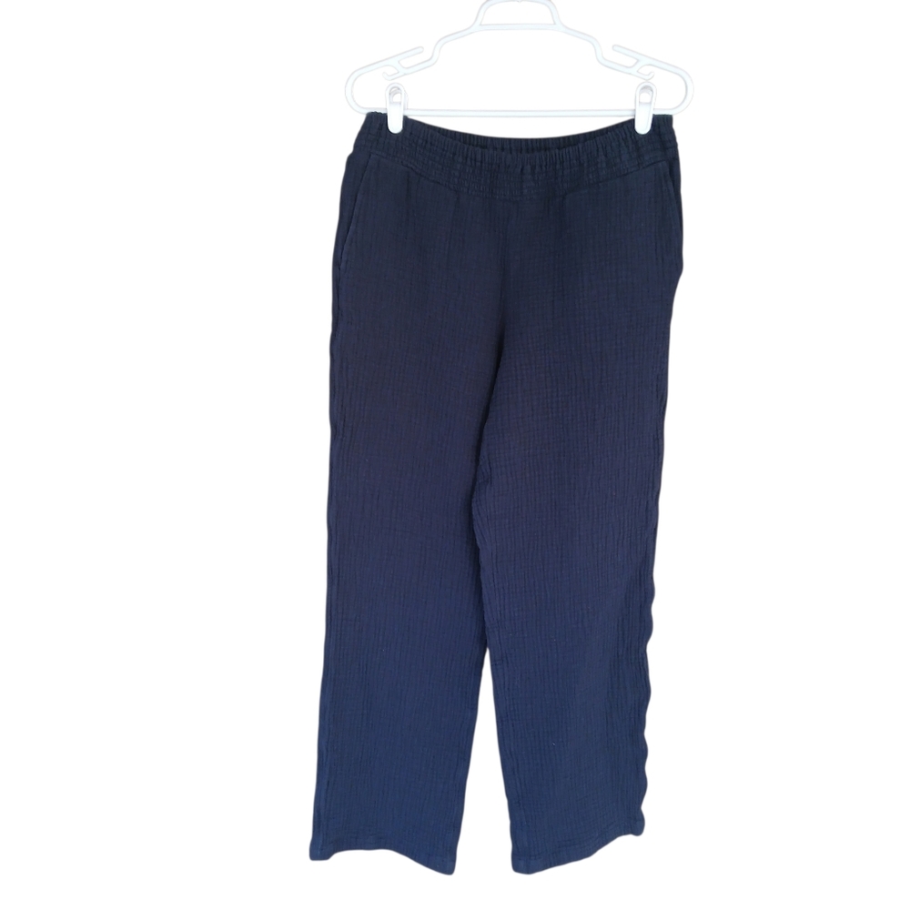 J. Jill Navy Gauze High Waisted Pull On Pants Small